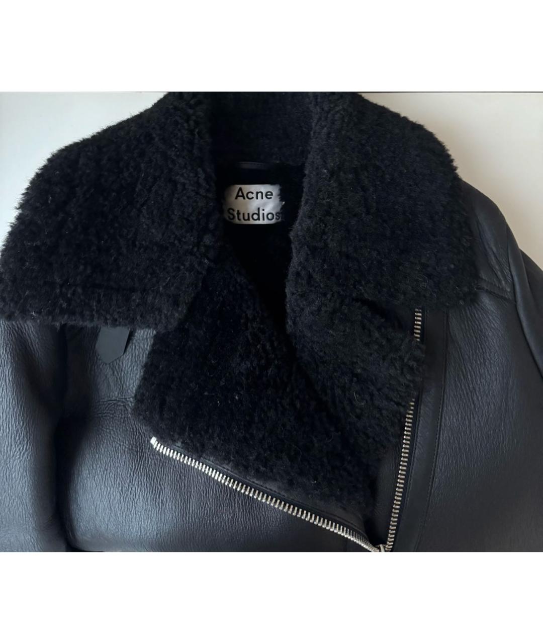 ACNE STUDIOS Черная кожаная дубленка, фото 4