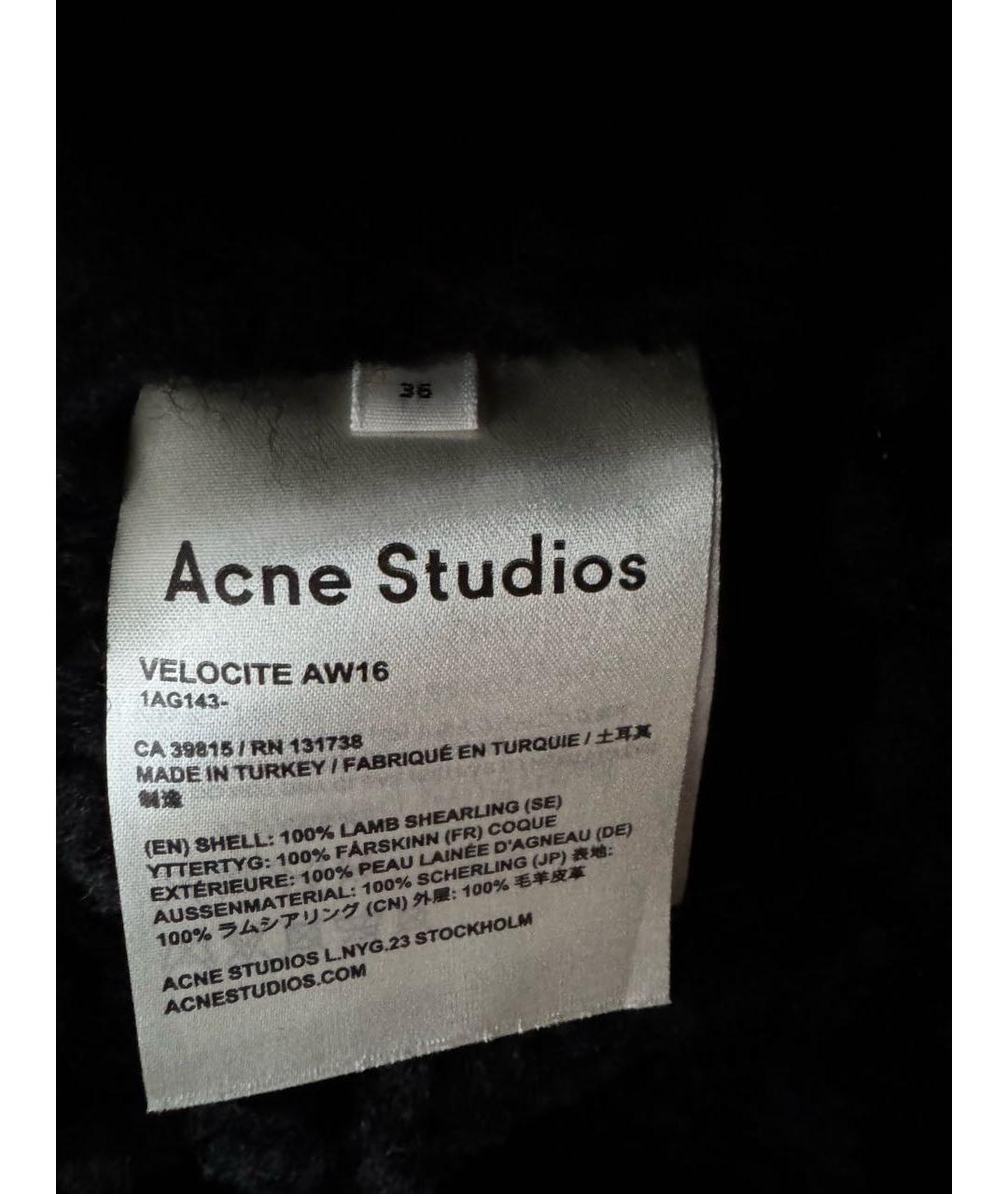 ACNE STUDIOS Черная кожаная дубленка, фото 6