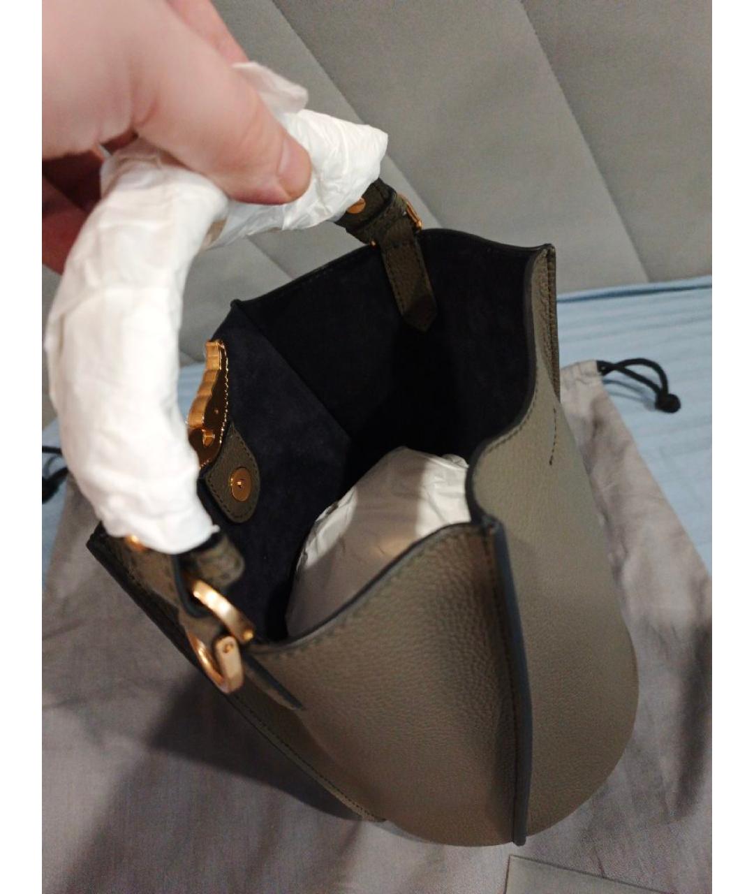 ZADIG & VOLTAIRE Антрацитовая кожаная сумка через плечо, фото 4