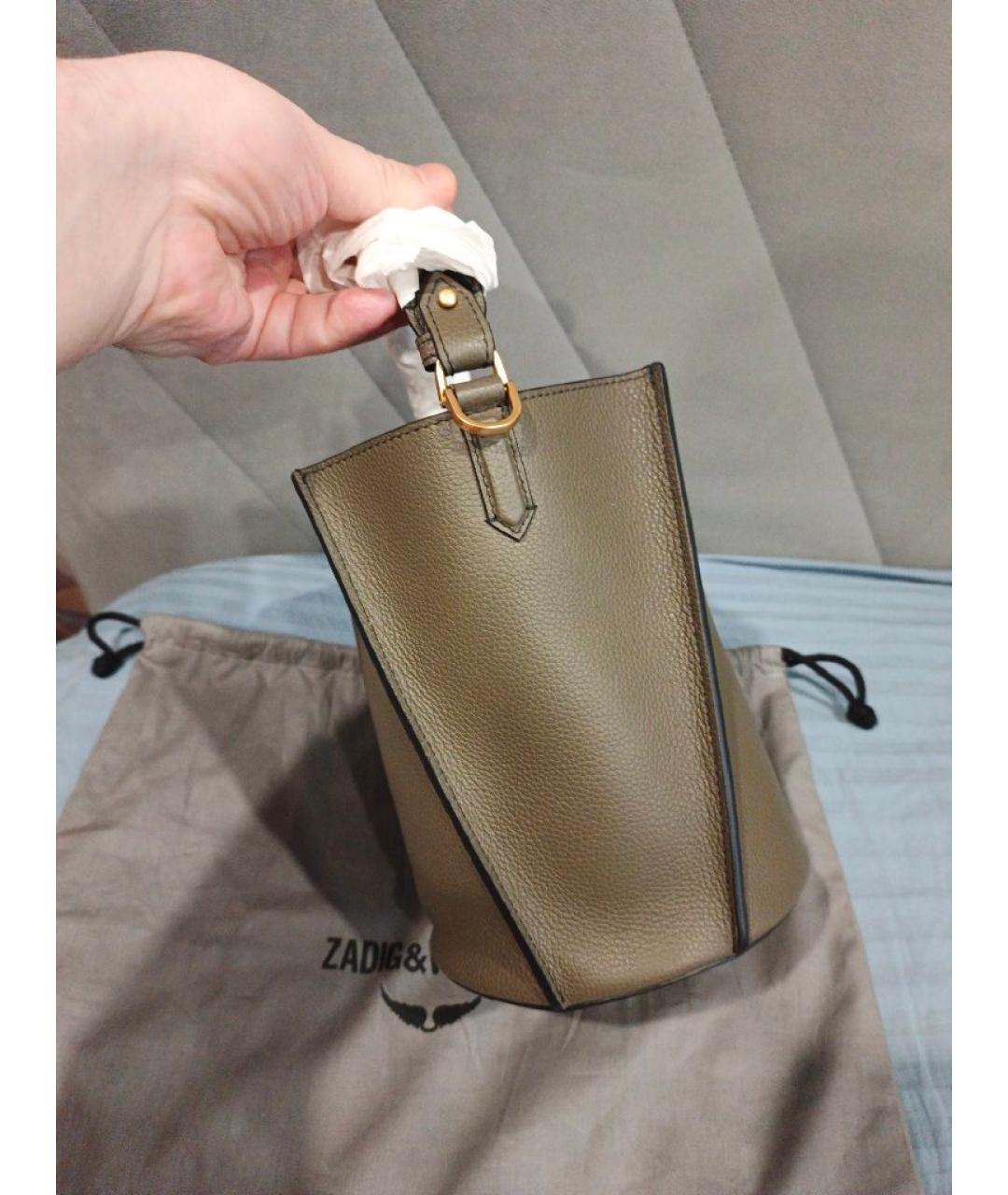 ZADIG & VOLTAIRE Антрацитовая кожаная сумка через плечо, фото 2