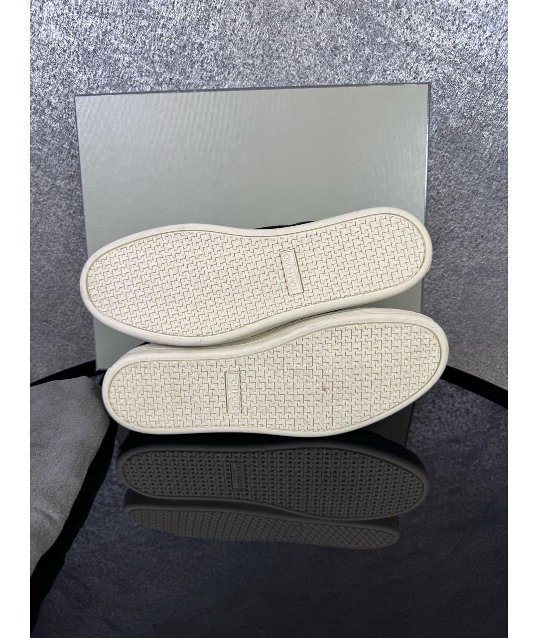 TOM FORD Черные замшевые низкие кроссовки / кеды, фото 8