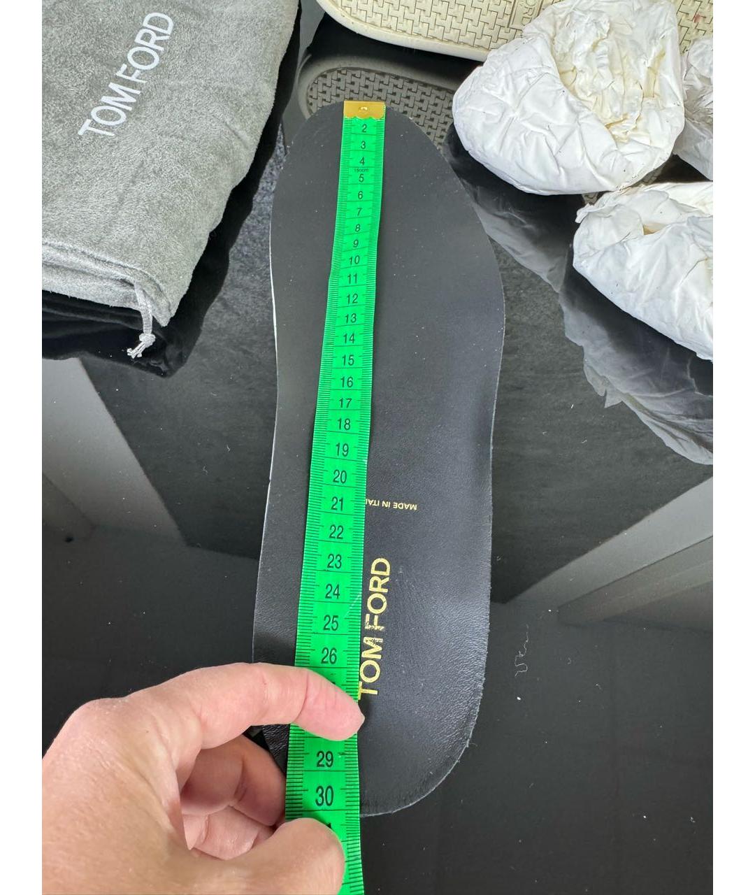 TOM FORD Черные замшевые низкие кроссовки / кеды, фото 6