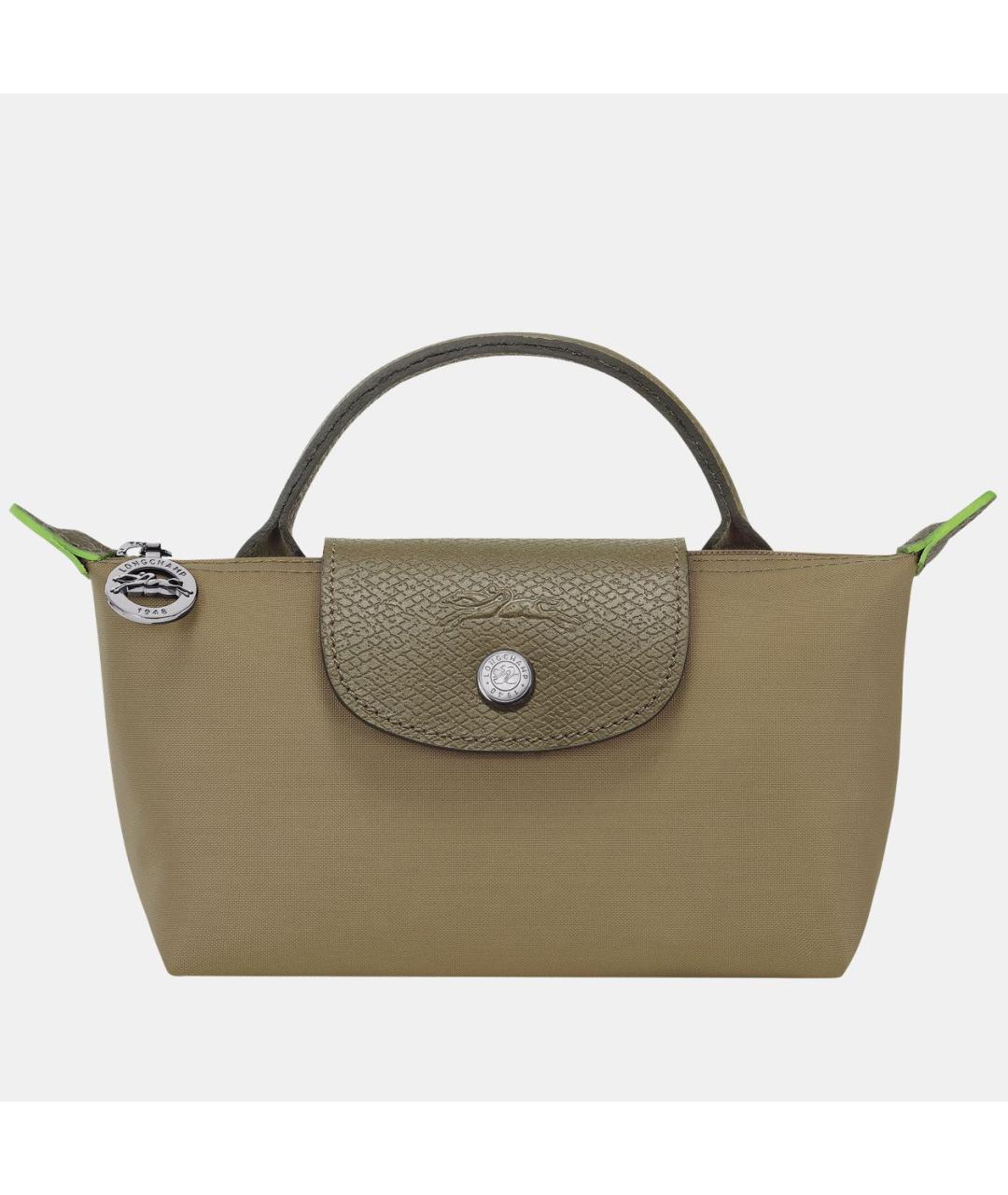LONGCHAMP Хаки тканевая сумка с короткими ручками, фото 7
