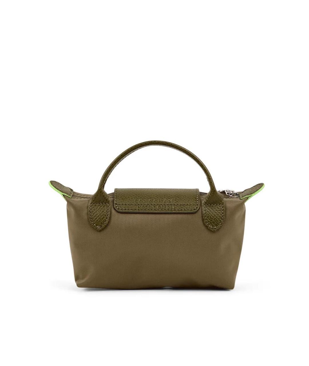 LONGCHAMP Хаки тканевая сумка с короткими ручками, фото 2