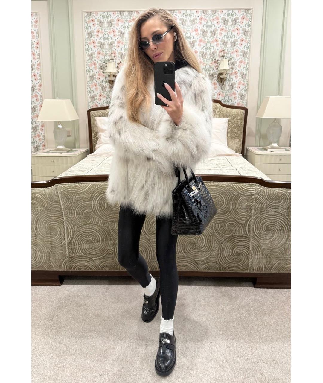 BRASCHI Белая меховая шуба, фото 4