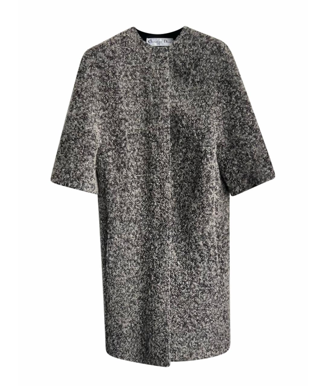 CHRISTIAN DIOR Серое шерстяное пальто, фото 1