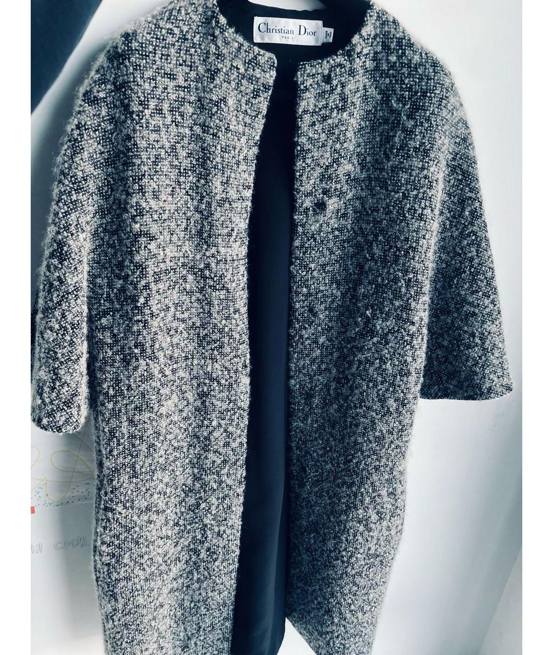 CHRISTIAN DIOR Серое шерстяное пальто, фото 5