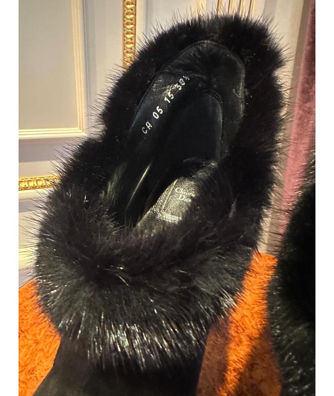 CHRISTIAN DIOR Черные замшевые ботильоны, фото 5