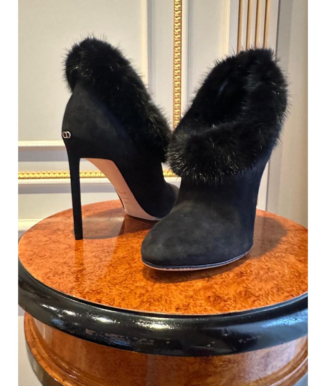 CHRISTIAN DIOR Черные замшевые ботильоны, фото 2