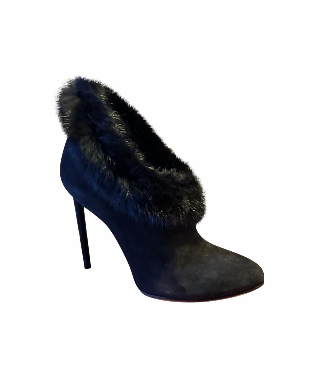 CHRISTIAN DIOR Черные замшевые ботильоны, фото 1