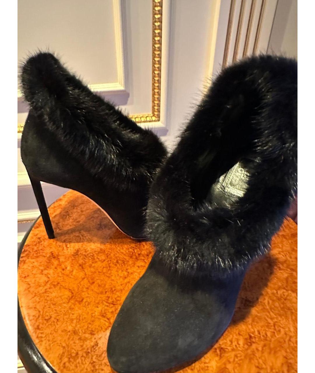 CHRISTIAN DIOR Черные замшевые ботильоны, фото 4
