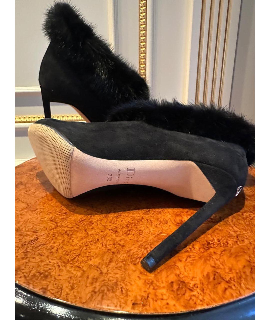 CHRISTIAN DIOR Черные замшевые ботильоны, фото 6