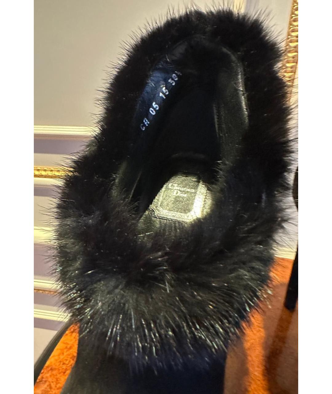 CHRISTIAN DIOR Черные замшевые ботильоны, фото 3