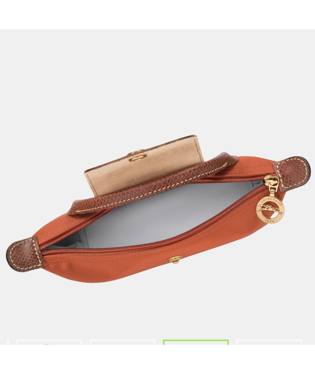 LONGCHAMP Оранжевая тканевая сумка с короткими ручками, фото 4