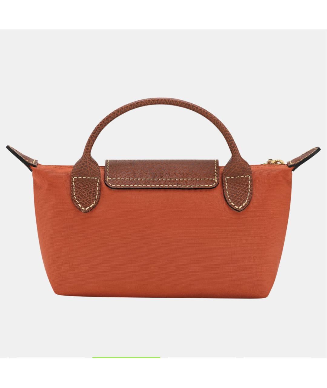 LONGCHAMP Оранжевая тканевая сумка с короткими ручками, фото 3