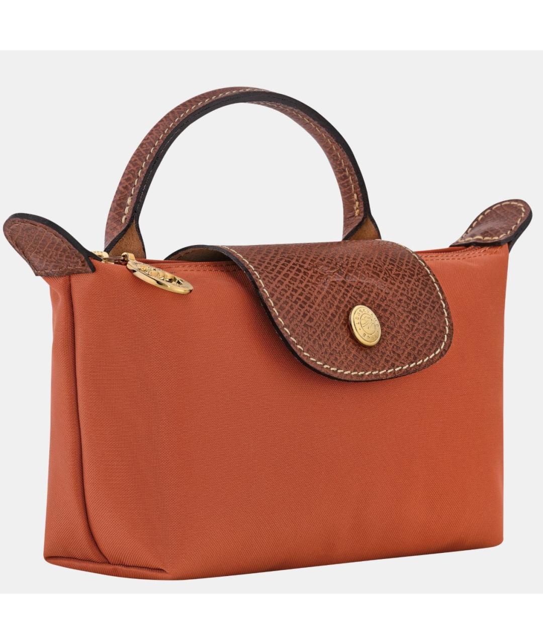 LONGCHAMP Оранжевая тканевая сумка с короткими ручками, фото 2