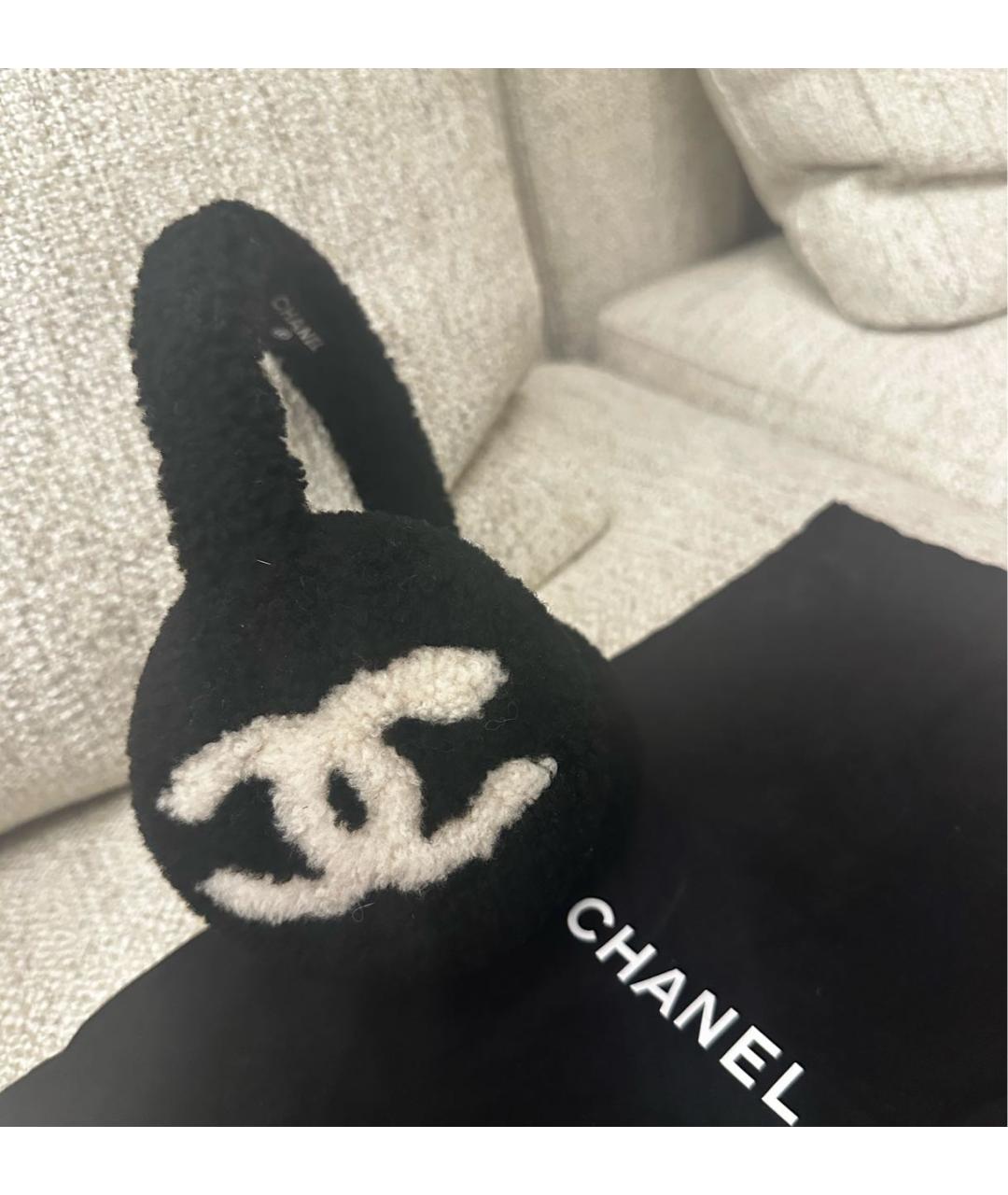 CHANEL Черные шерстяные наушники, фото 4