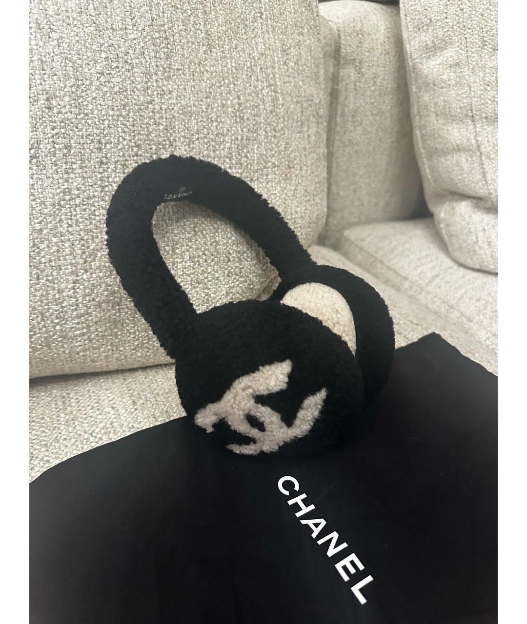 CHANEL Черные шерстяные наушники, фото 6