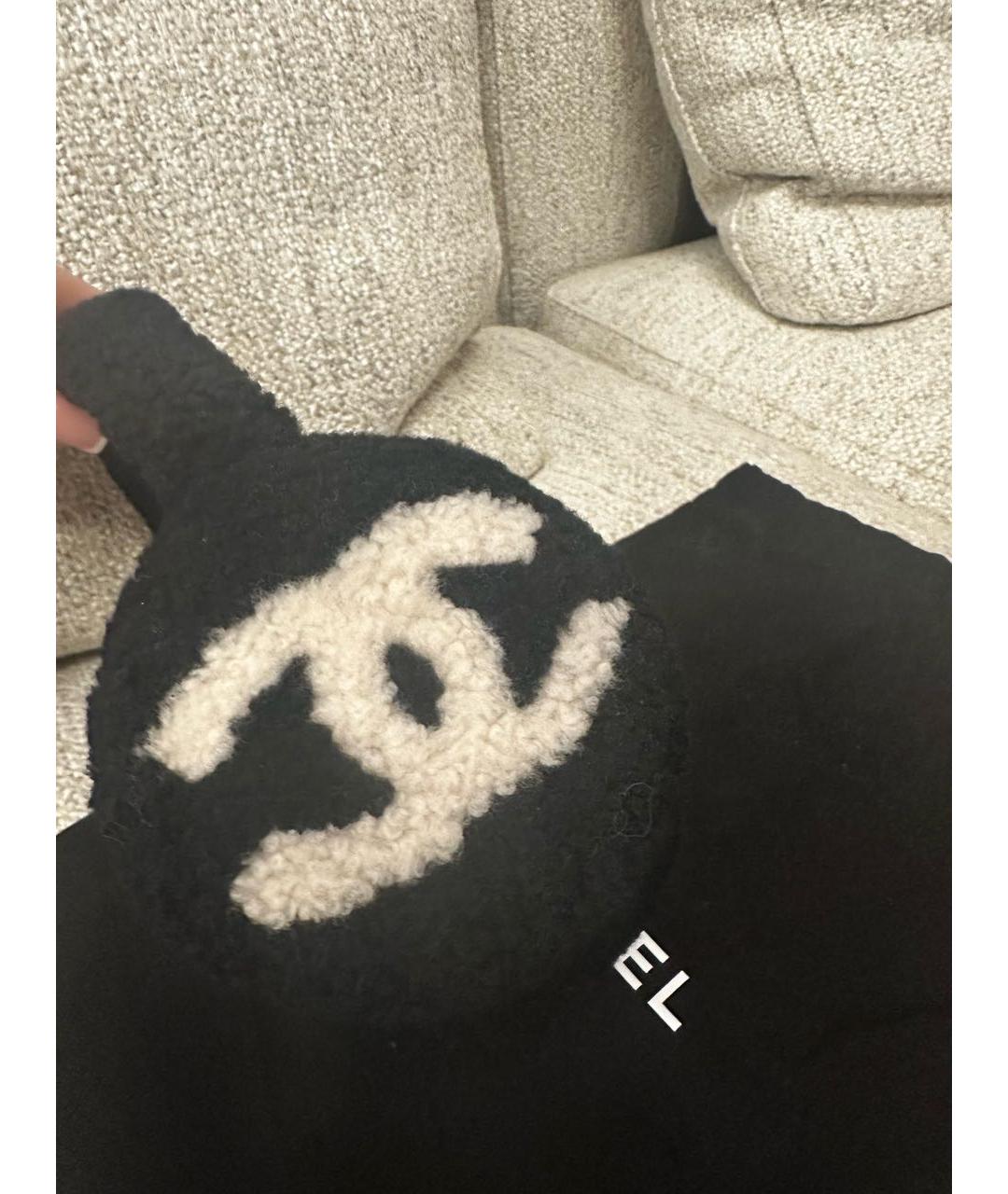 CHANEL Черные шерстяные наушники, фото 2