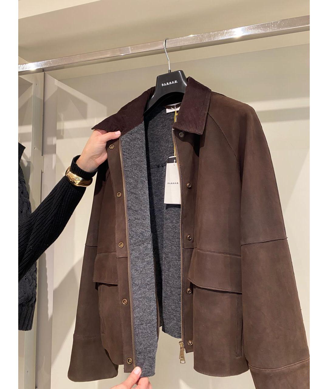 P.A.R.O.S.H. Коричневая замшевая куртка, фото 5