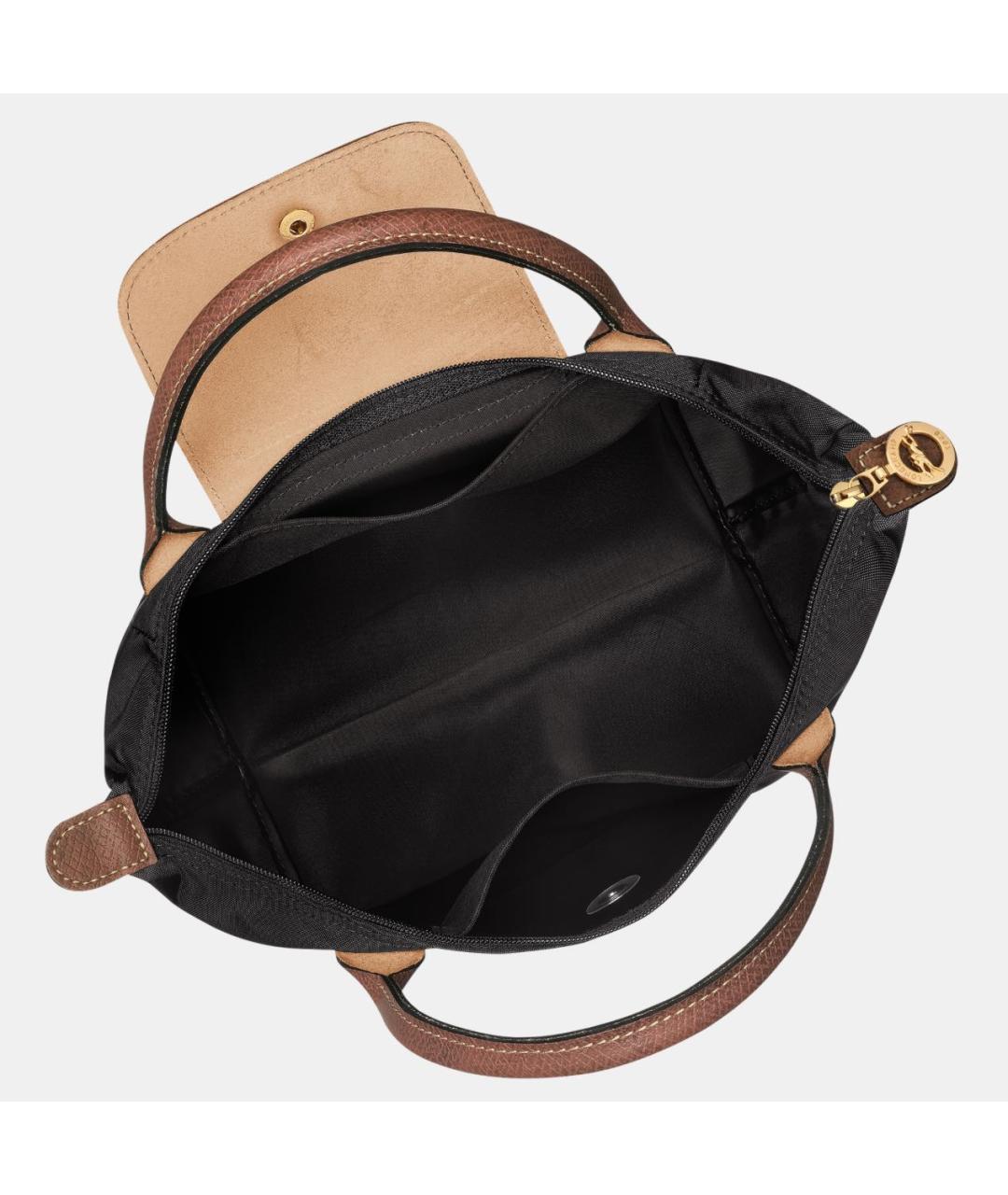 LONGCHAMP Черная тканевая сумка тоут, фото 4