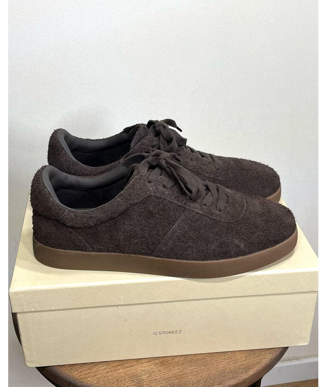 12 STOREEZ Коричневые замшевые низкие кроссовки / кеды, фото 7
