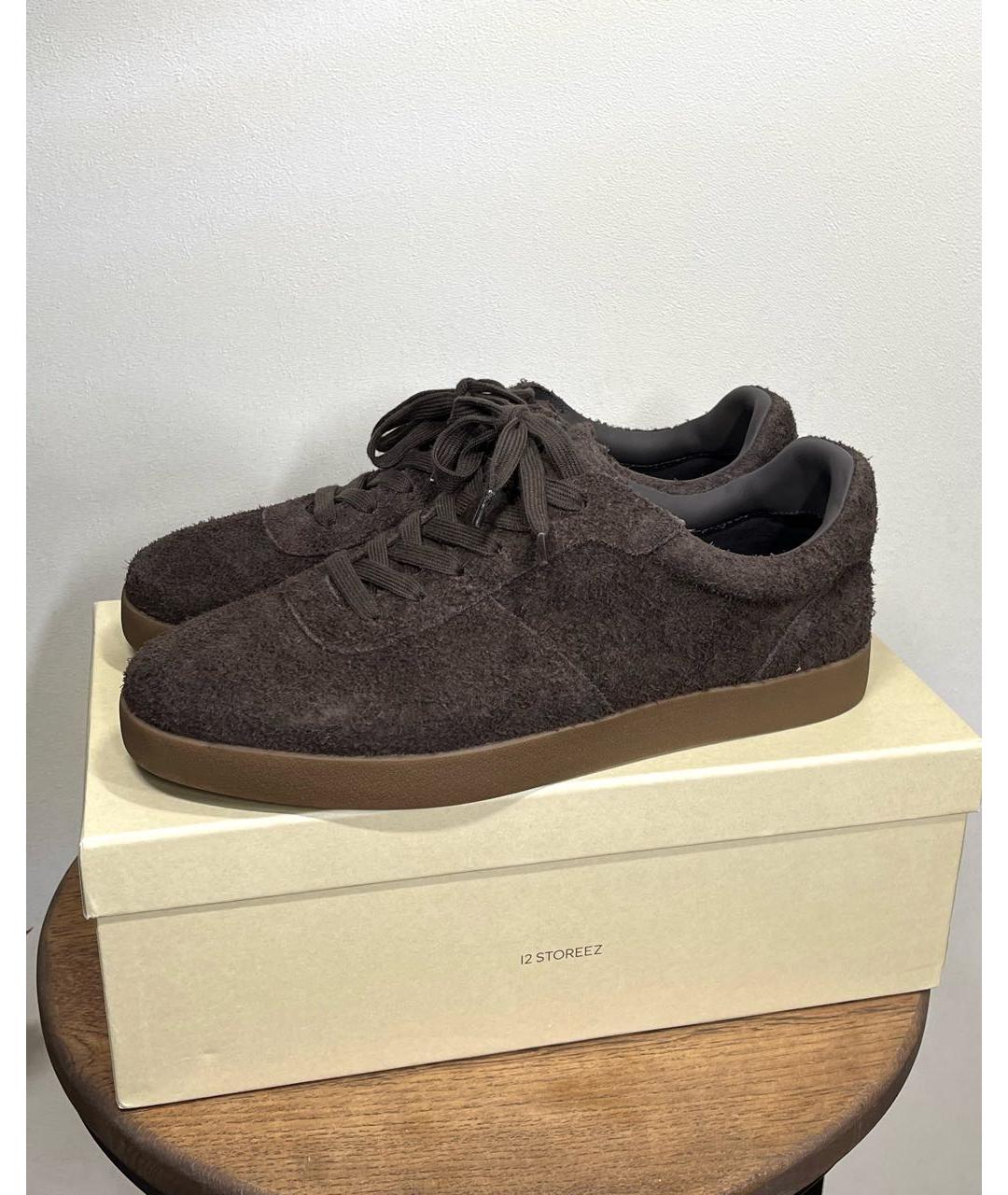 12 STOREEZ Коричневые замшевые низкие кроссовки / кеды, фото 5