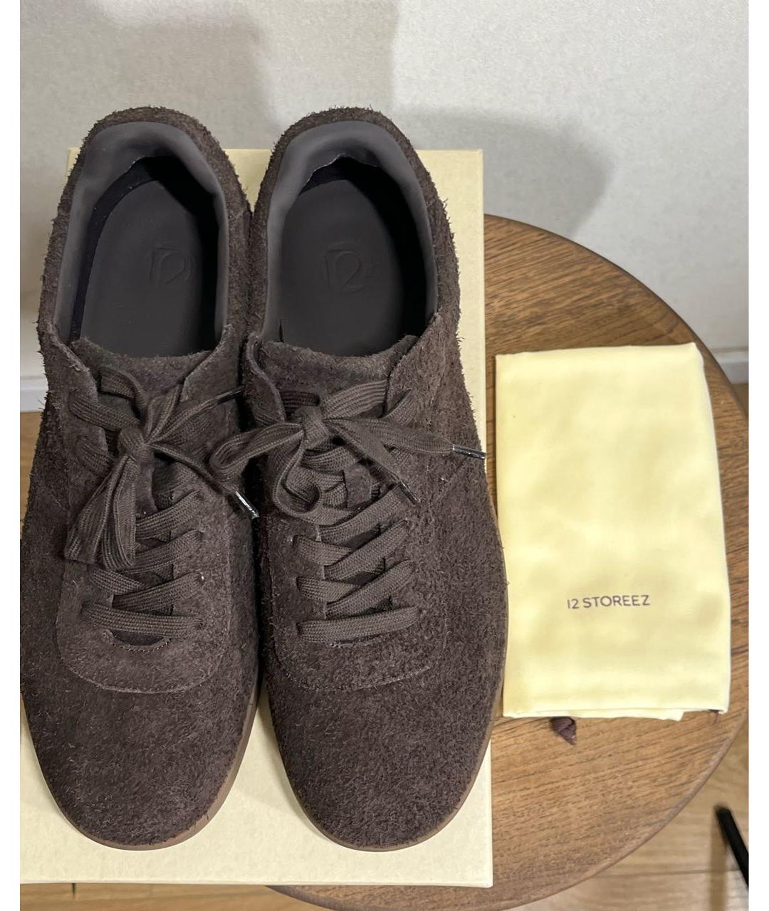 12 STOREEZ Коричневые замшевые низкие кроссовки / кеды, фото 3