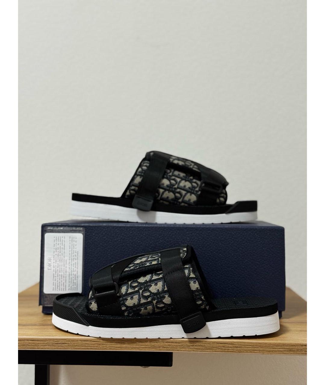 CHRISTIAN DIOR Черные текстильные сандалии, фото 4