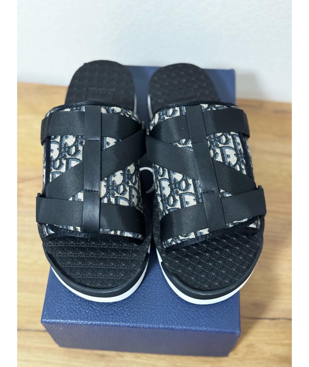 CHRISTIAN DIOR Черные текстильные сандалии, фото 2