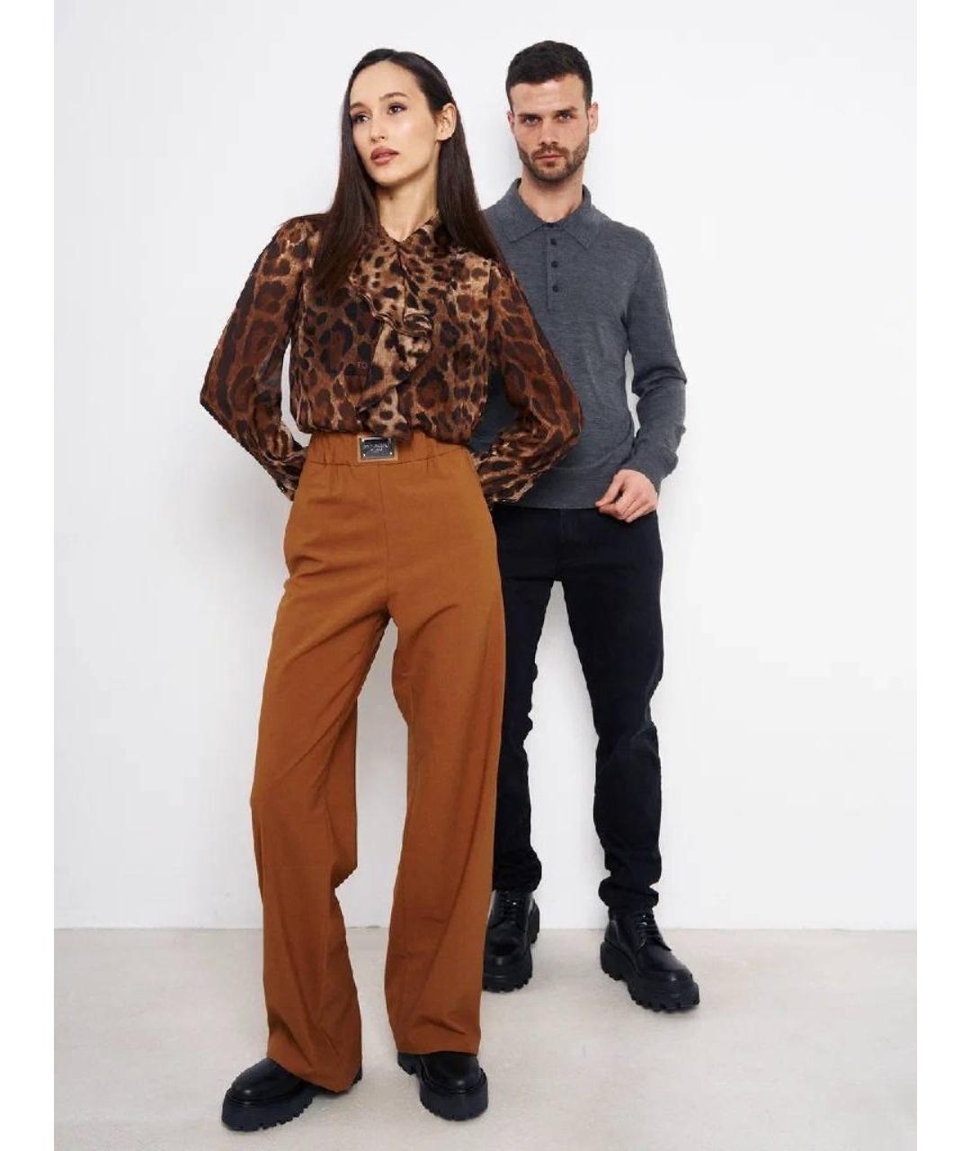 DOLCE&GABBANA Коричневые брюки широкие, фото 4