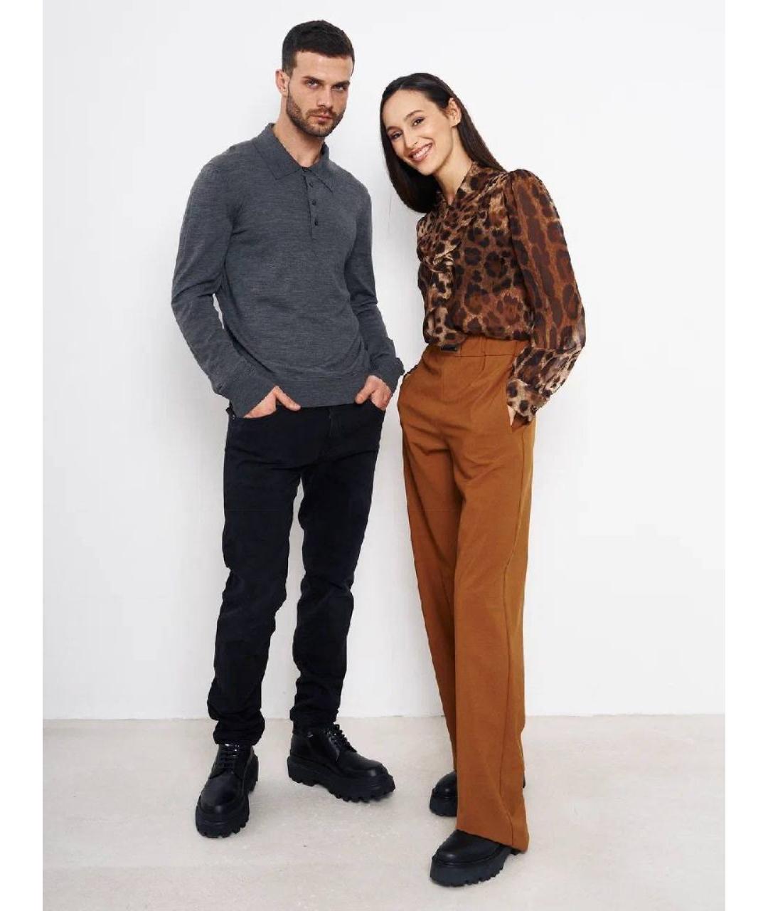 DOLCE&GABBANA Коричневые брюки широкие, фото 6