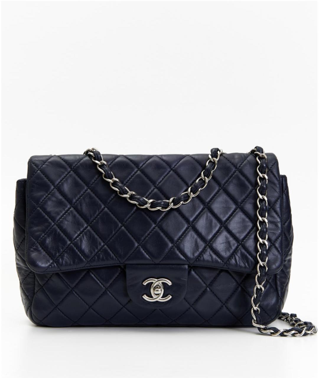 CHANEL Темно-синяя кожаная сумка через плечо, фото 8