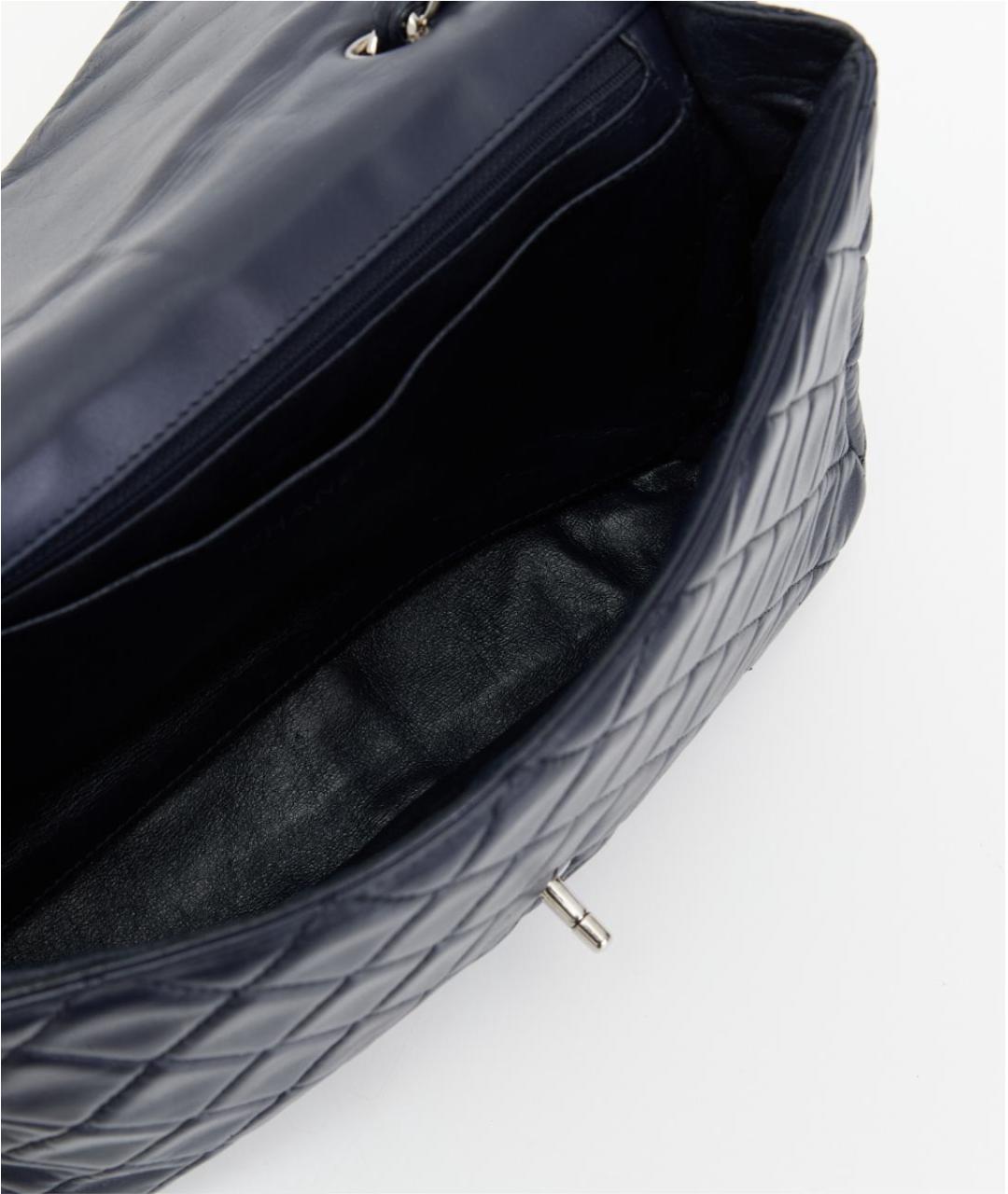 CHANEL Темно-синяя кожаная сумка через плечо, фото 6