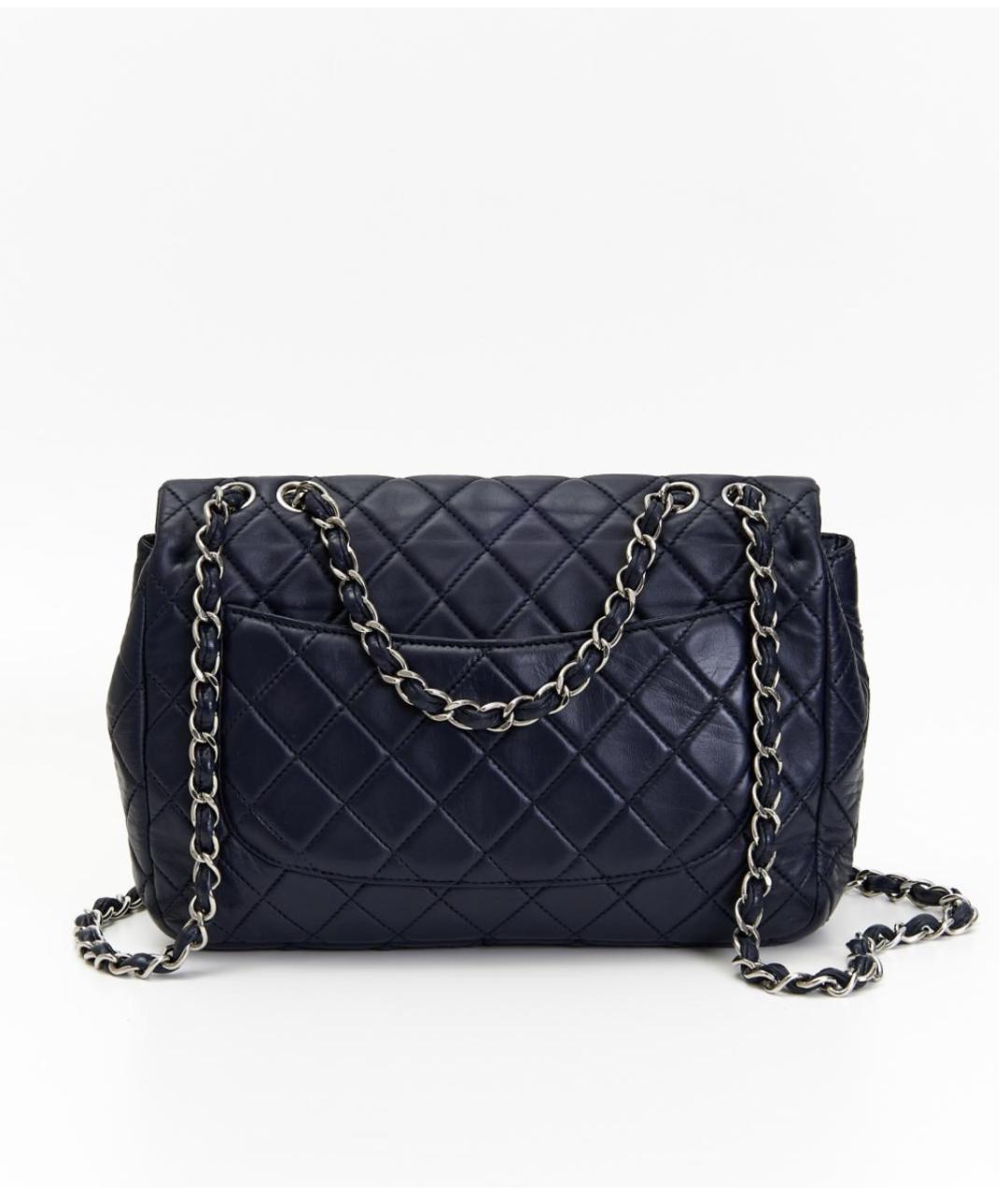 CHANEL Темно-синяя кожаная сумка через плечо, фото 3