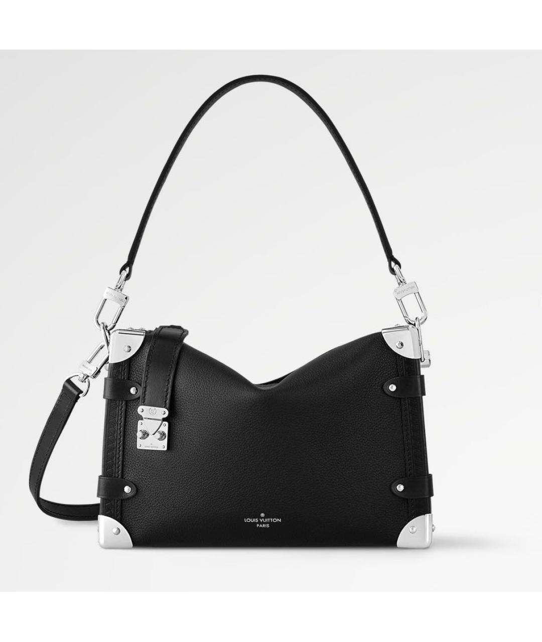 LOUIS VUITTON Черная кожаная сумка с короткими ручками, фото 9