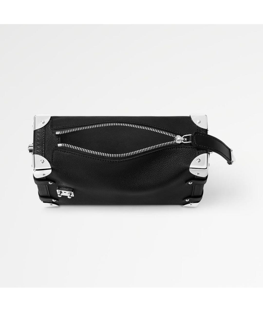 LOUIS VUITTON Черная кожаная сумка с короткими ручками, фото 7