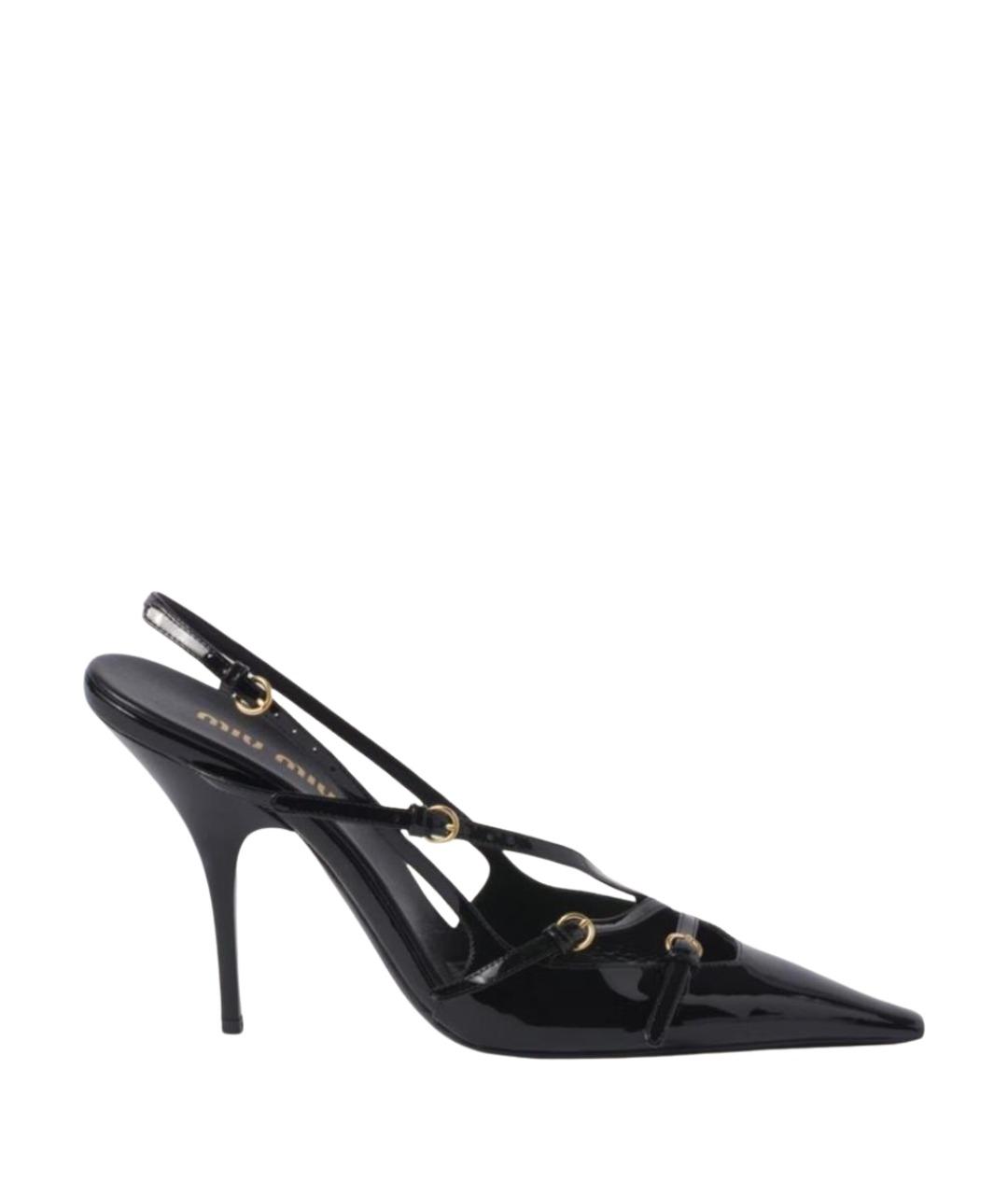 MIU MIU Черные туфли из лакированной кожи, фото 1