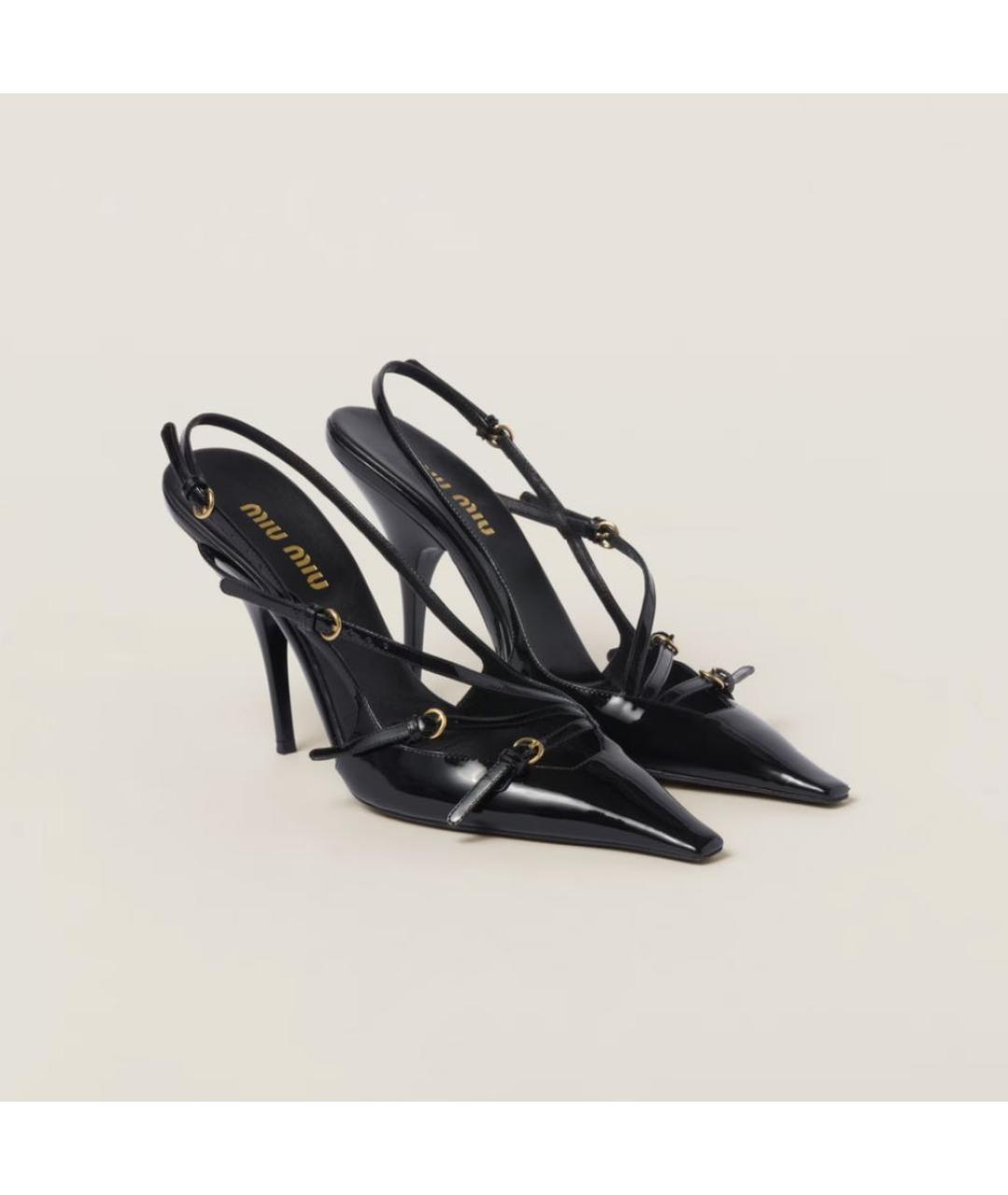 MIU MIU Черные туфли из лакированной кожи, фото 2