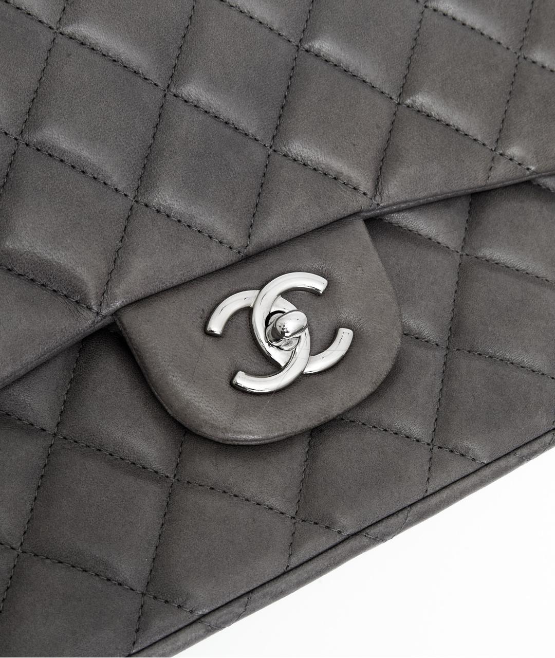 CHANEL Серая кожаная сумка через плечо, фото 5