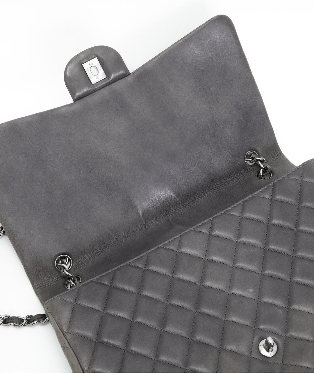 CHANEL Серая кожаная сумка через плечо, фото 6