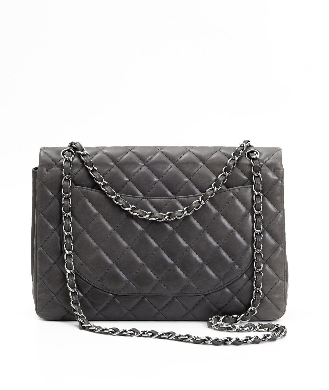 CHANEL Серая кожаная сумка через плечо, фото 2