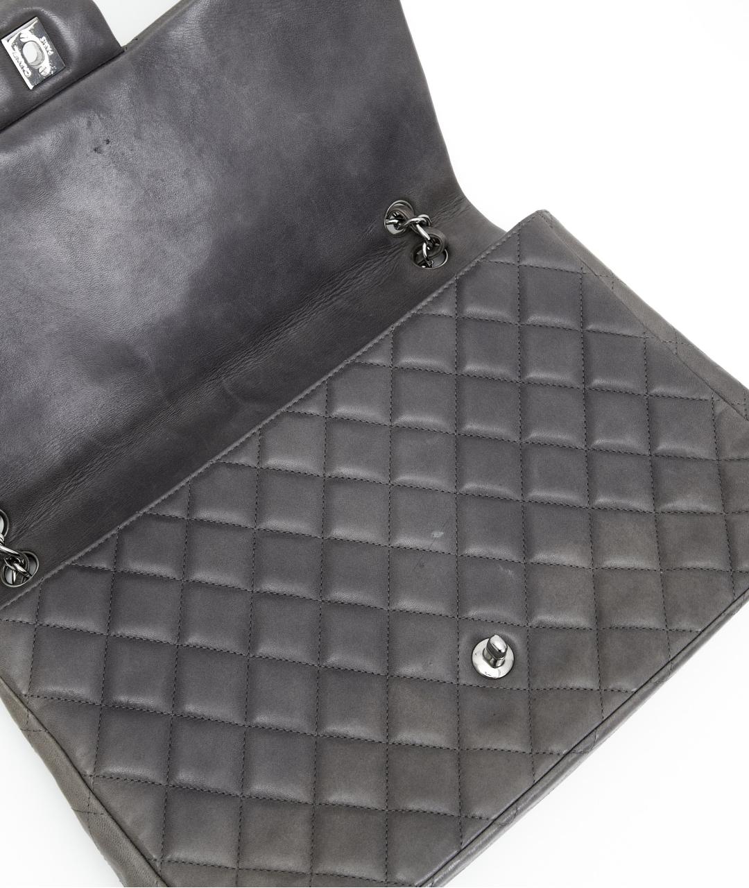 CHANEL Серая кожаная сумка через плечо, фото 7