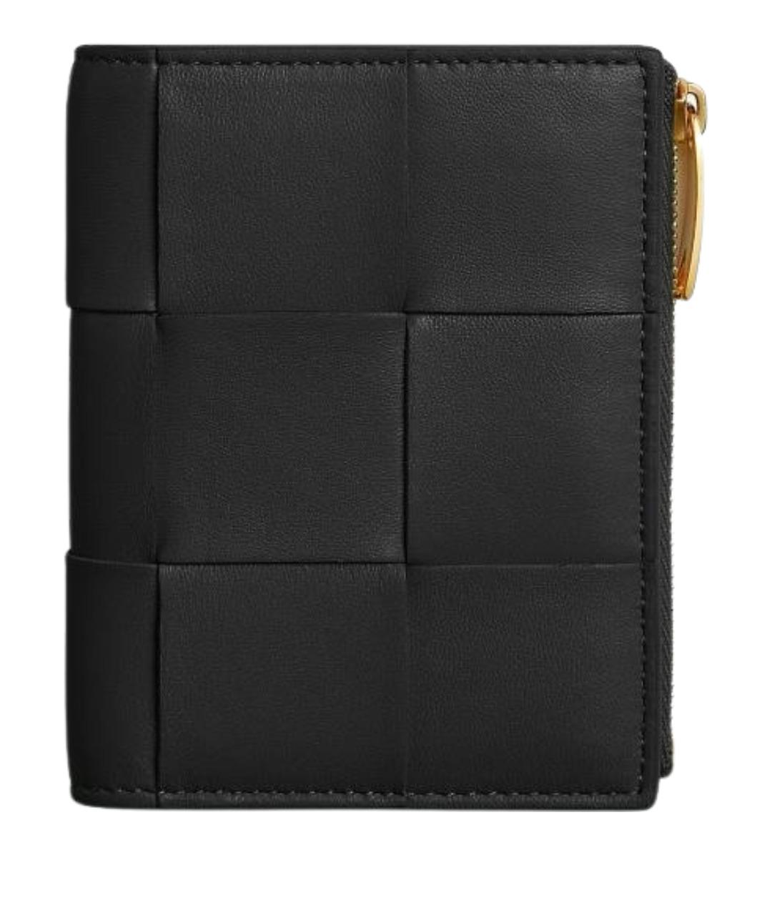 BOTTEGA VENETA Черный кожаный кошелек, фото 1