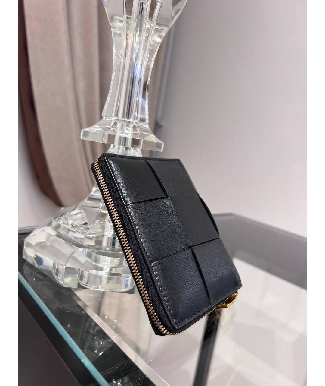 BOTTEGA VENETA Черный кожаный кошелек, фото 3