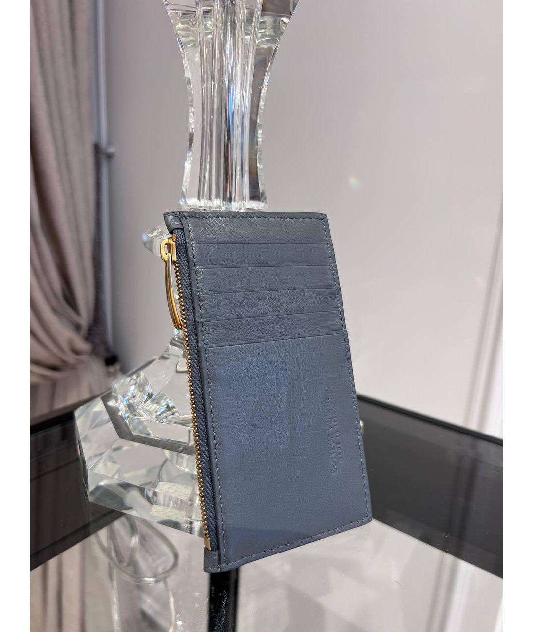 BOTTEGA VENETA Серый кожаный кошелек, фото 3