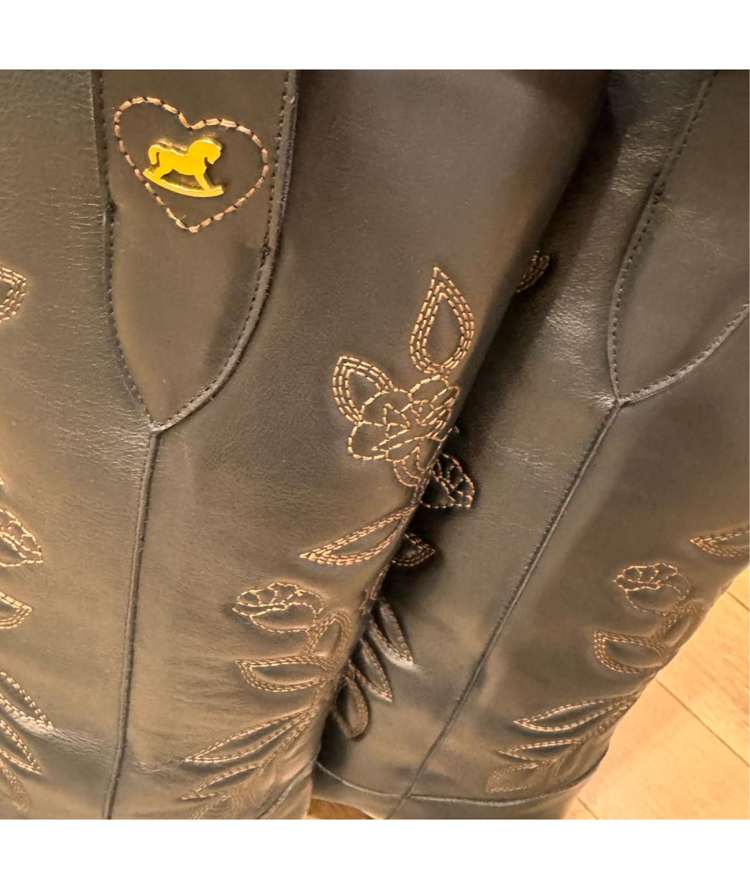 ULYANA SERGEENKO Черные кожаные сапоги, фото 3