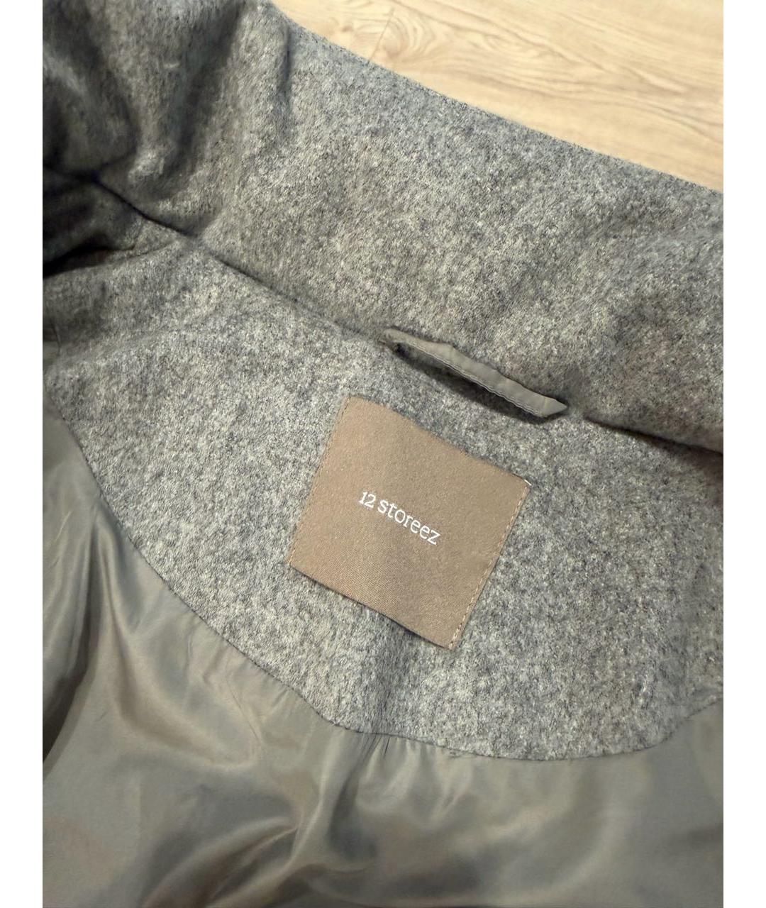 12 STOREEZ Серый шерстяной пуховик, фото 8