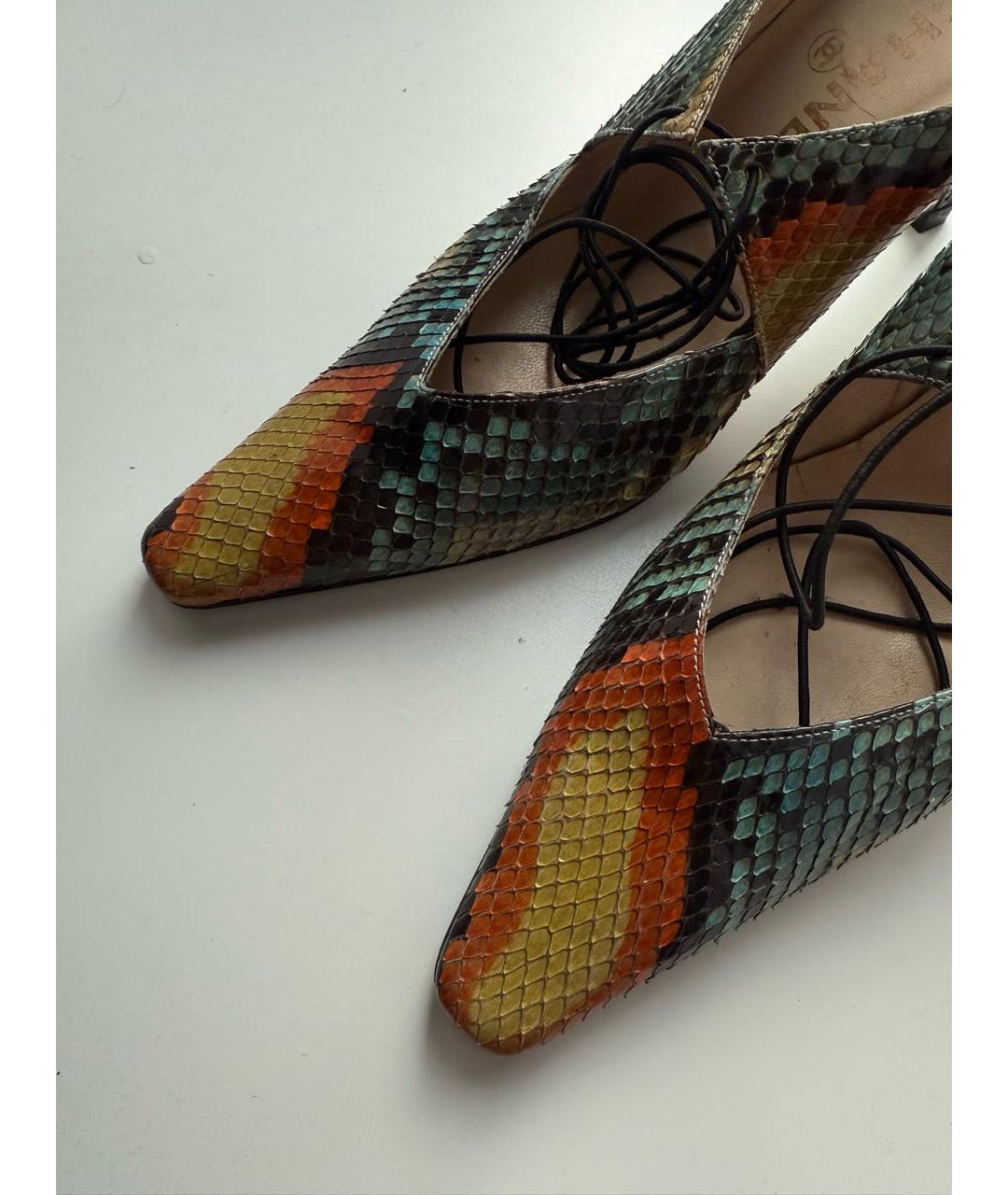 CHANEL Мульти туфли из экзотической кожи, фото 4