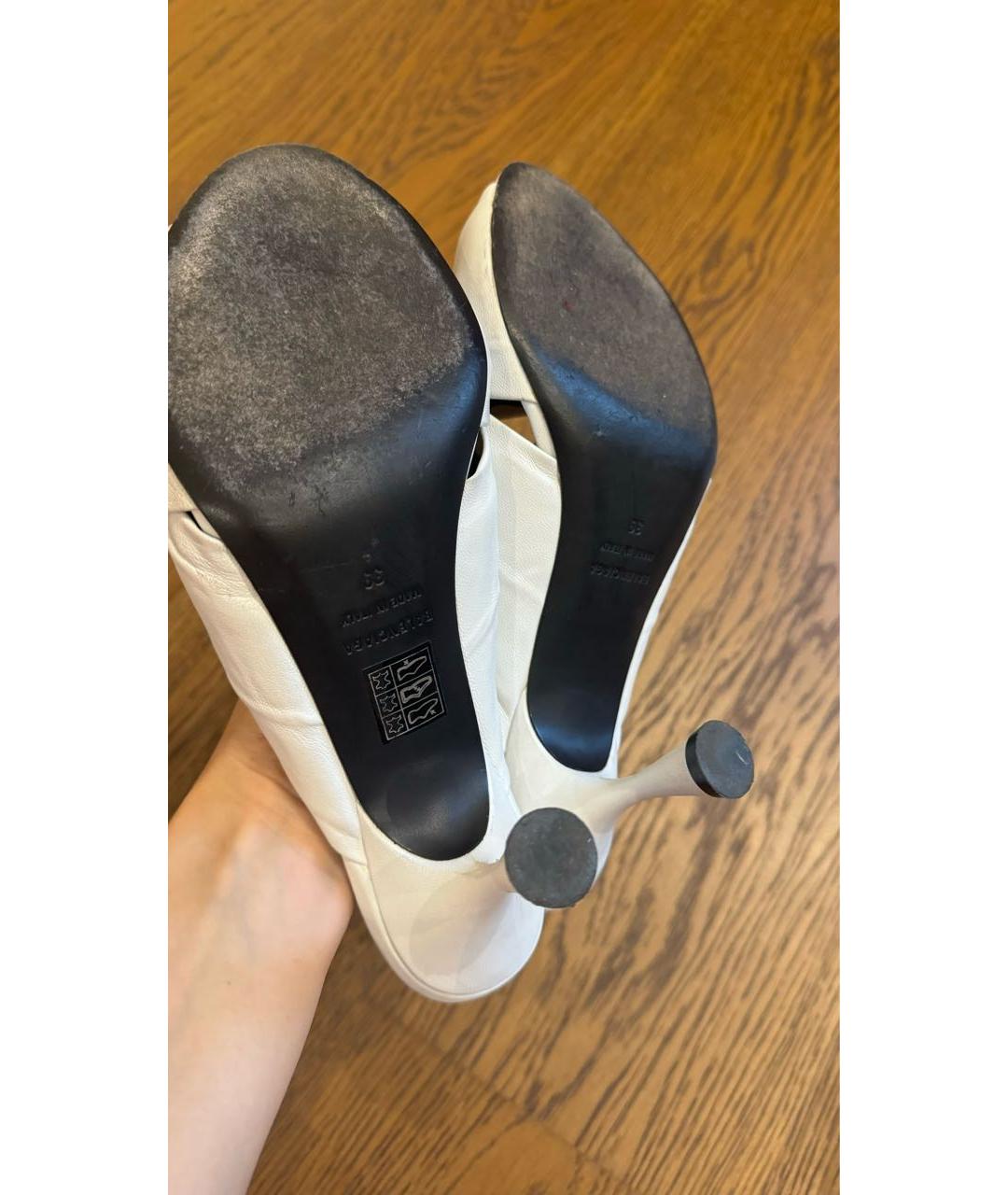 BALENCIAGA Белые кожаные мюли, фото 5